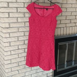 Hot pink lace Ann Taylor dress